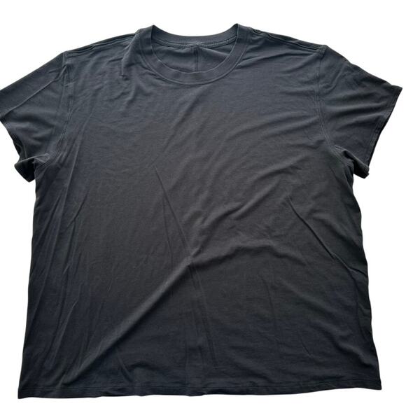 Lululemon All Yours Tee Shirt Black Plus Size 16 Cotton Relaxed Loose Fit - Picture 2 of 3